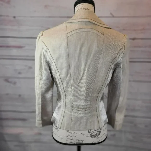 Bebe Champagne Lined Jacket -8 - Picture 3 of 3